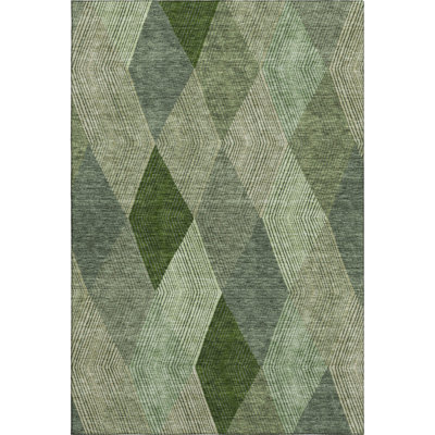 Premium Machine Washable Prisco Green Rug