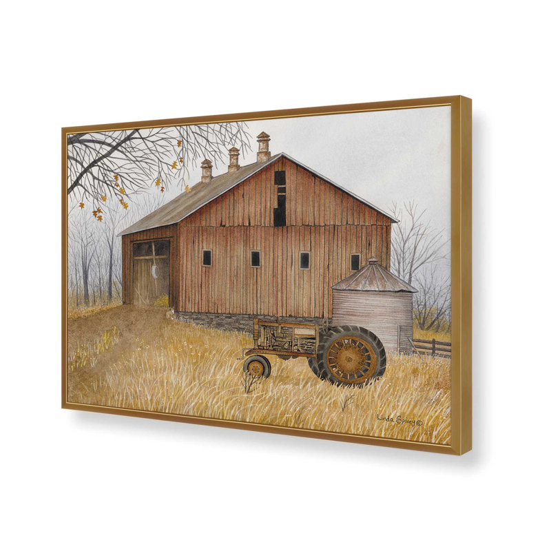 «Grandpa's Tractor» par Linda Spivey, reproduction d'art, L 32 po x H 24 po, Impression encadrée, Doré