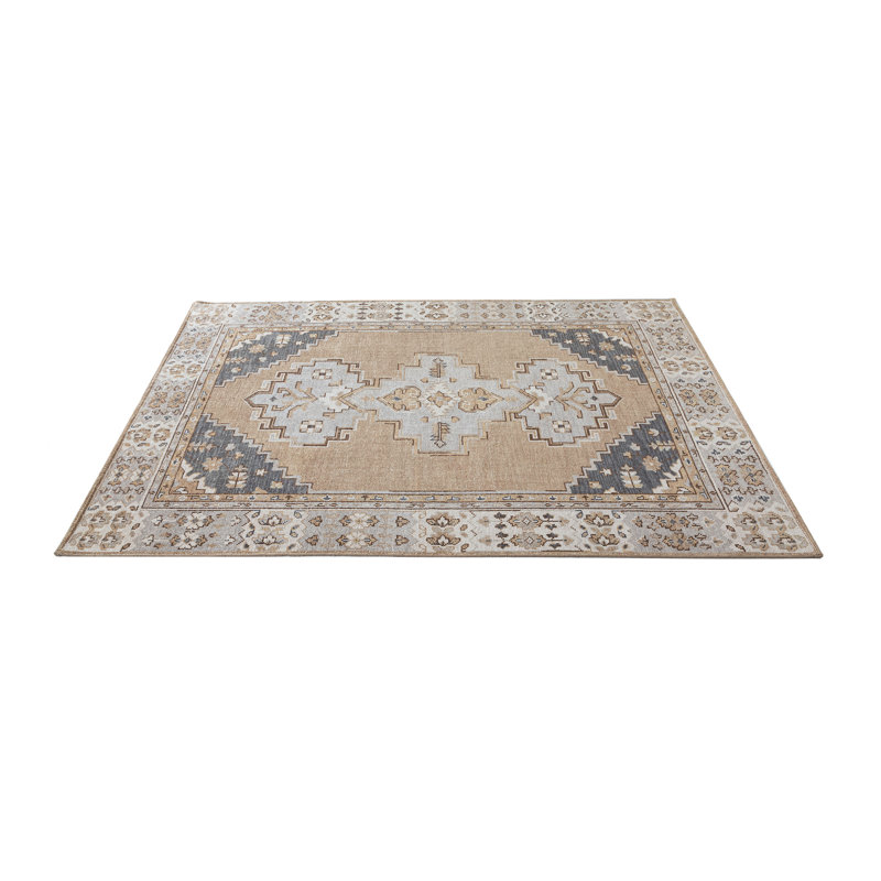 Hand Knotted Wool Oriental Area Rug in Gray/Sand, Rectangle 10' x 14'