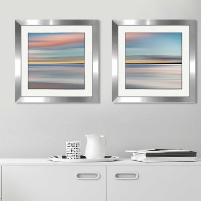 « miel twilight », ensemble de 2 reproductions de peintures à l’acrylique encadrées