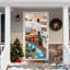 Kbndieu 35 X 72 In Stereoscopic Embroidery Style Christmas Door Cover Christmas Door Curtain Christmas Day Door and Wall Decoration Festival Party Decoration-615332955