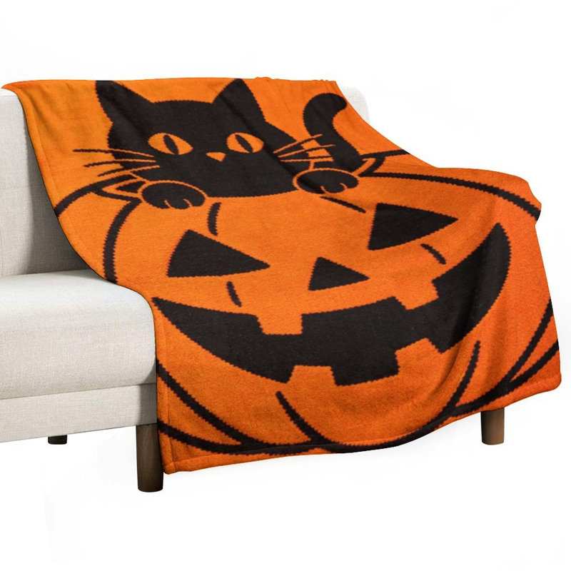 Jeté de chat en flanelle de luxe Black Sitting_2, 50 x 60 po