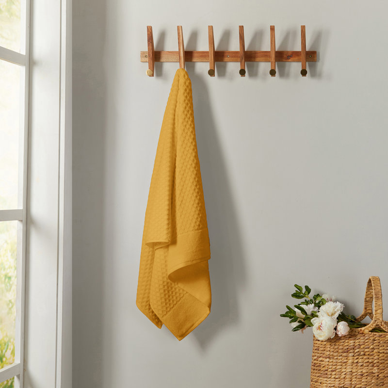 Marigold Cotton Textured 6 Piece Towel Set for Kids