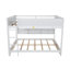 Lit superposé grand sur grand avec tablettes de rangement intégrées et station de charge, lit superposé simple en bois de pin massif avec garde-corps et échelle, blanc