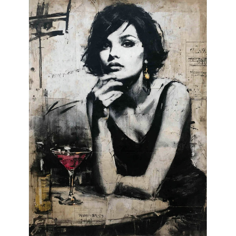 Velvet Gaze - Portrait de femme glamour, impression sur toile, H 24 po x l 16 po