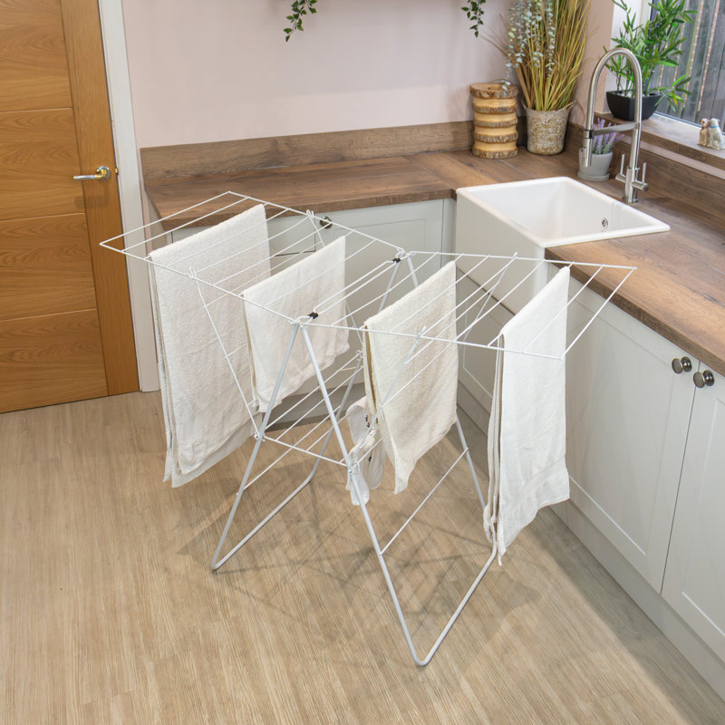 JVL Foldable 3 Tier Drying Rack, White