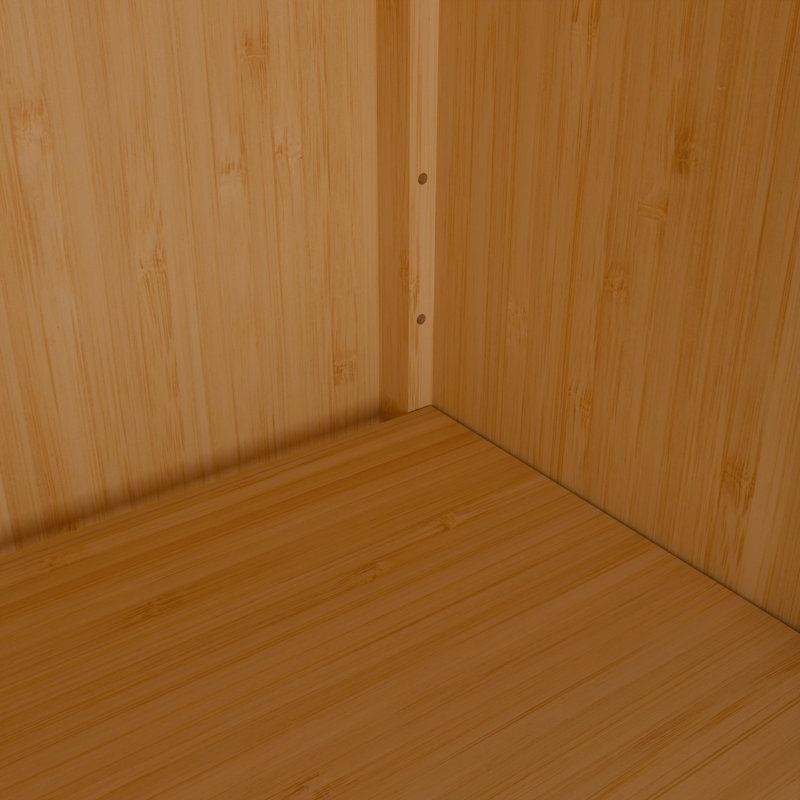 41" H 100% Bamboo Large Capacity Bathroom Cabinet, With 1 Doors And 3 Shelves Bamboo Storage Cabinet