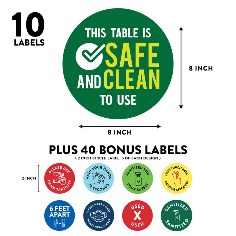 This Table is Safe and Clean to Use Business Sign