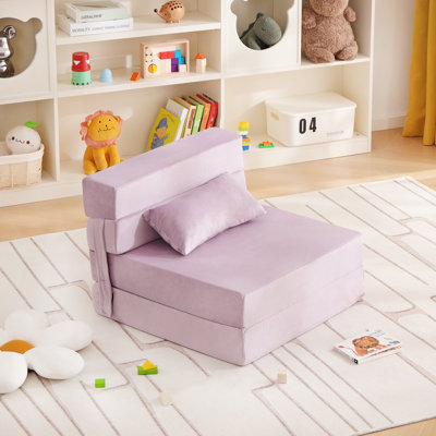 Kids Sofa Foldable Floor Mattress, Toddler Floor Fold Out Couch Sofa Bed, Child Futon Folding Chair Floor Bed With Storage Bag by Isabelle & Max