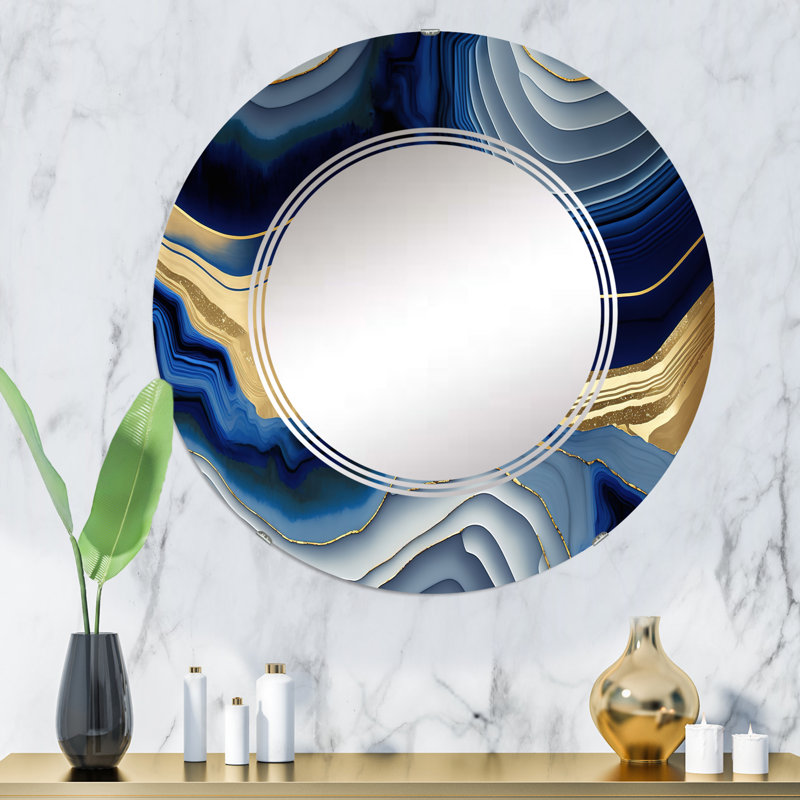 Miroir mural abstrait Rachayl, 32 po x 32 po