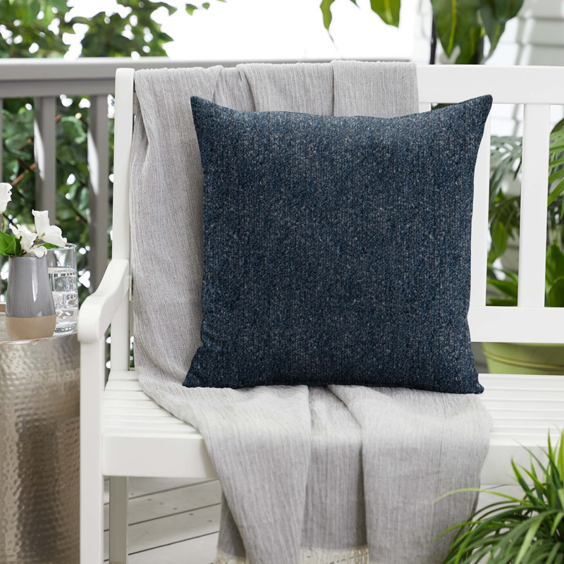 Felice Sunbrella® Boucle Indoor/Outdoor Throw Pillow, Indigo, 20" x 20" 