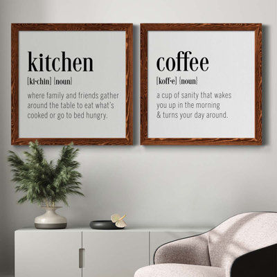 Kitchen Kitchen - Ensemble de 2 encadrements d'art textuel sur toile