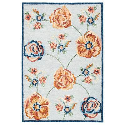 Metro Hand Tufted Wool And Cotton With Latex Floral Rug