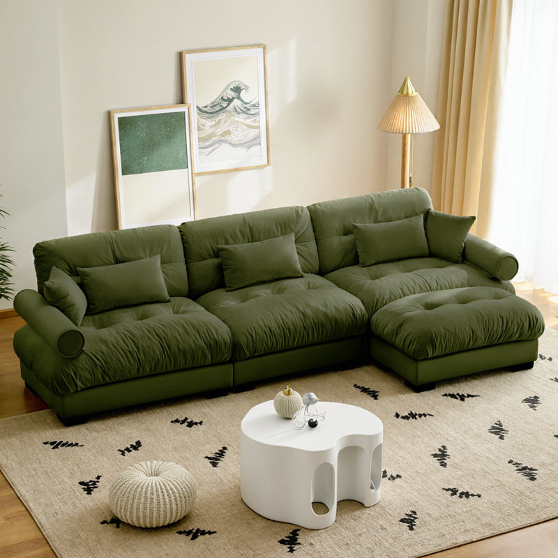 Canapé modulaire surdimensionné en velours Super Comfort, Vert