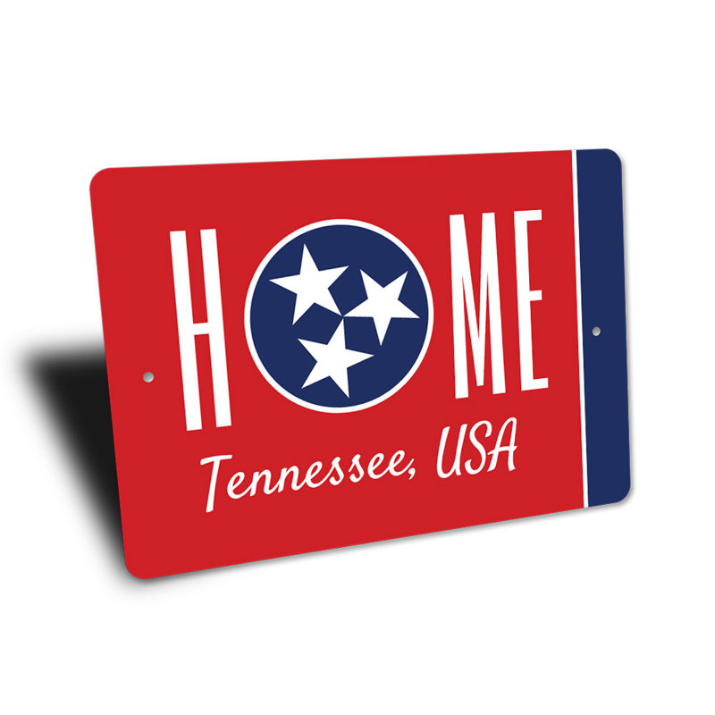 Plaque en aluminium du drapeau du Tennessee, H 10 po x l 14 po x P 0,04 po
