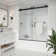 Opal Mirage MCOCOD 60" W x 66" H Double Smooth Sliding Frameless Tub Door and Anti-Collision Function with 3/8"(10mm)Clear Glass