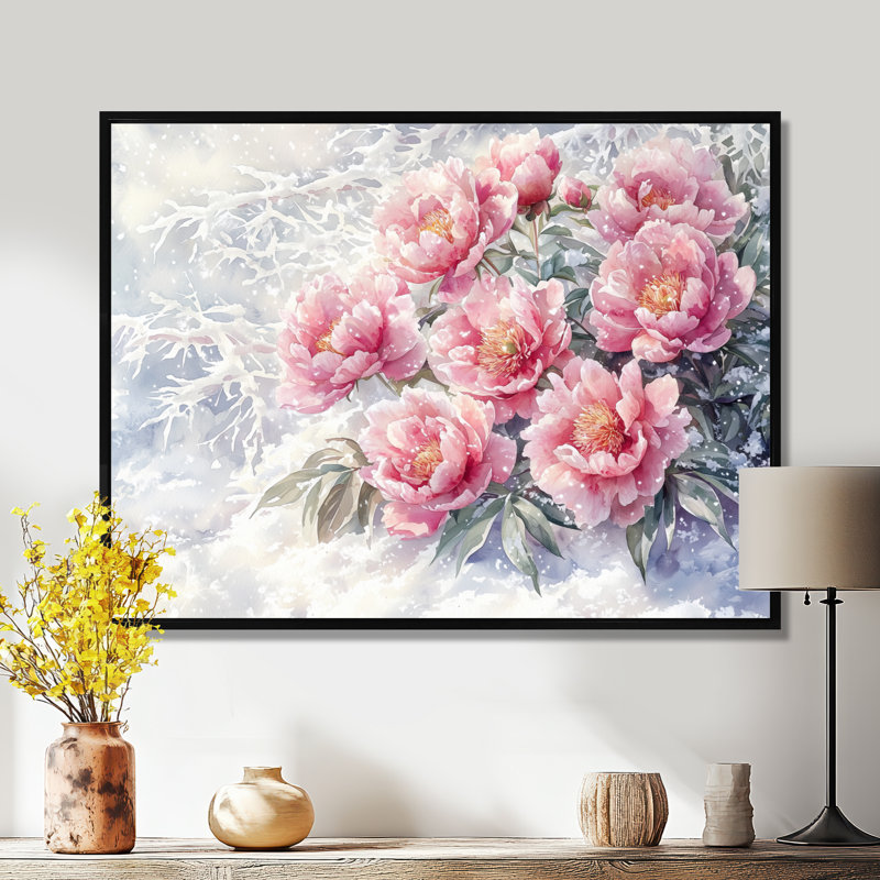 Jacarria - Floral Oversized Canvas Prints, 30" H x 40" W, Black, Floater Framed Print