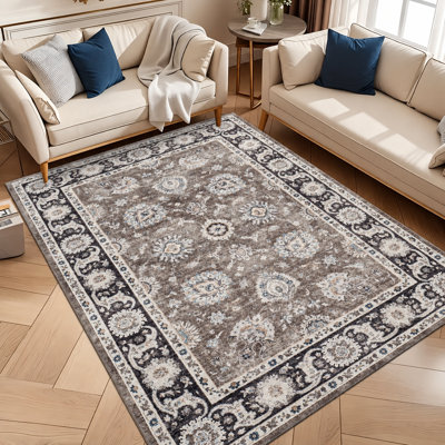Aspire Homeware Distressed Floral Area Rug