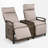 Outdoor Wicker Reclining Loveseat With Storage Table-1506533187