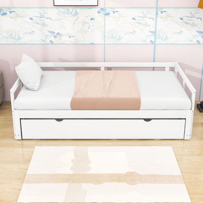Wooden Extending Twin Daybed with Twin Trundle