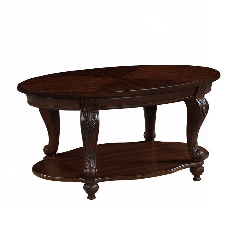 Ensemble de tables basses avec tablette en bois, Cerisier, Cerisier