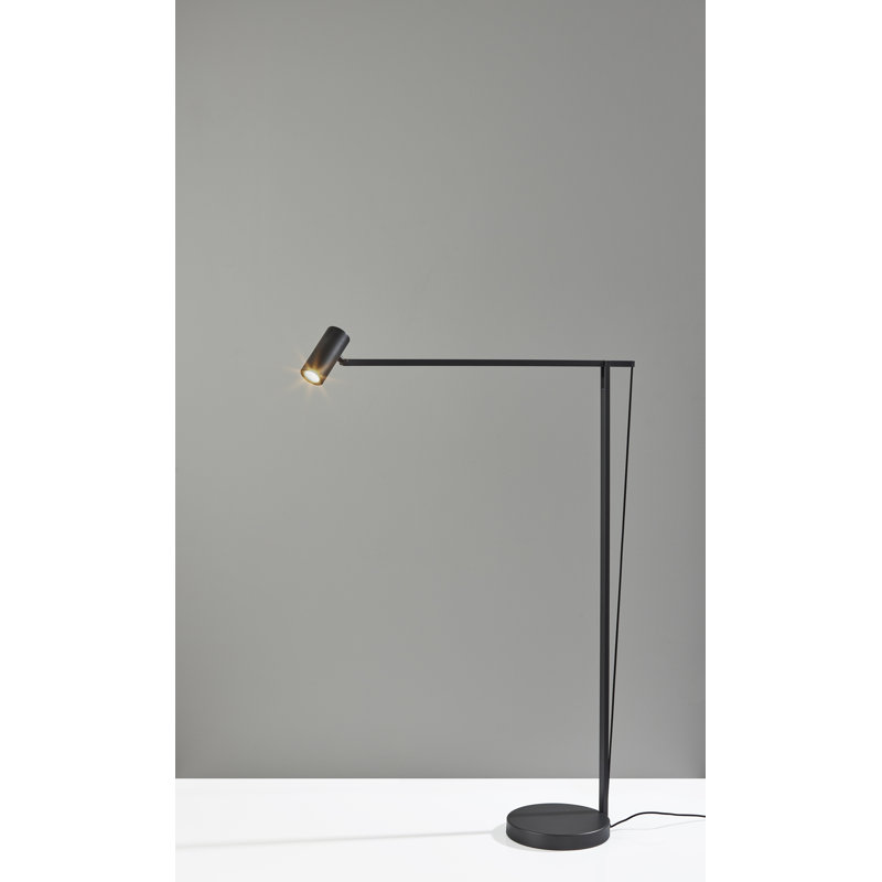 Newman 58'' LED Task Floor Lamp, Lacquered Burnished Brass Finish