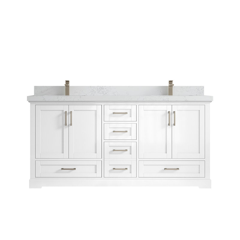 Ensemble de meuble-lavabo double 72 po Esin, Empira blanc