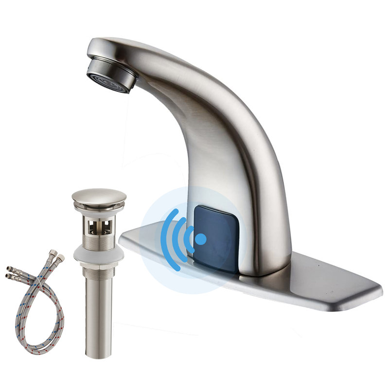 Robinet de lavabo de salle de bain automatique à fixation sur le comptoir avec capteur