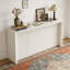 Table d'entrée simple en placage de bois avec design ondulé-1253081003