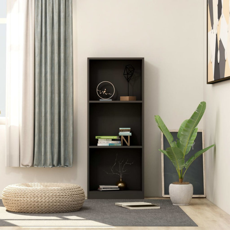 Book Cabinet Bookshelf TV Stand Freestanding Shelf Engineered Wood, Black, (5 Shelves) 44.9" H x 15.7" W x 11.8" D