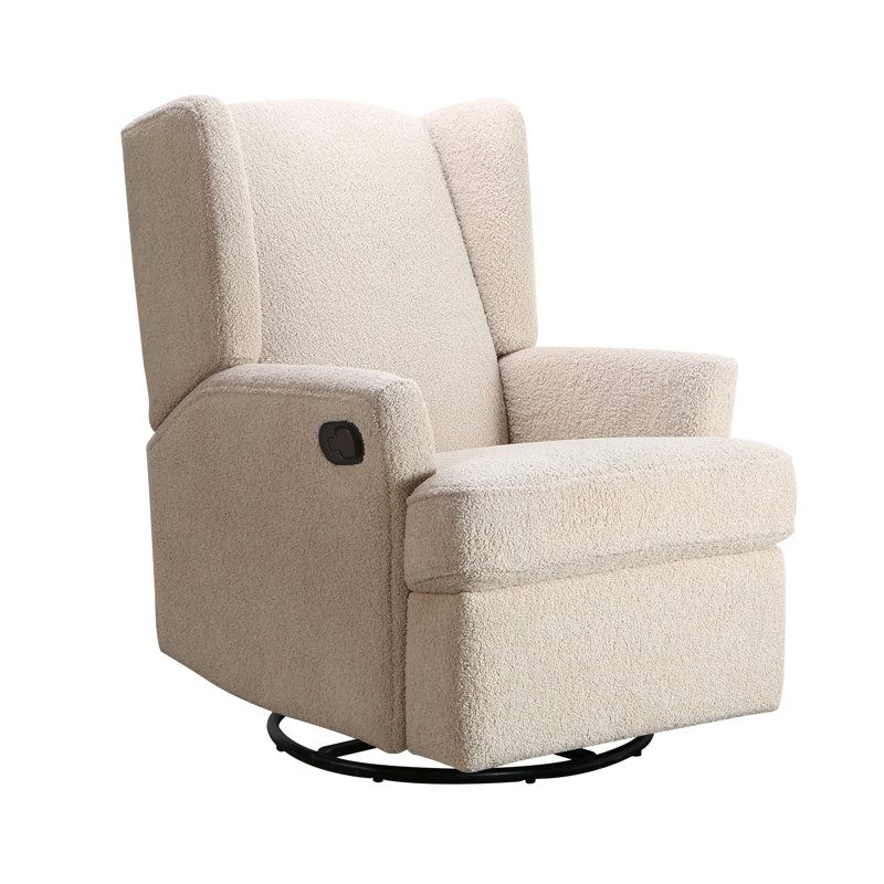 Heming Wingback Recliner Nursery Glider, Teddy Taupe