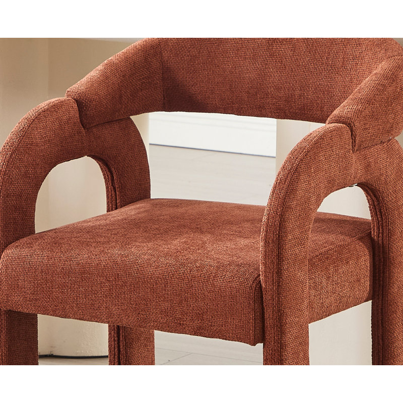 Upholstered Dining Chair, Orange, Orange