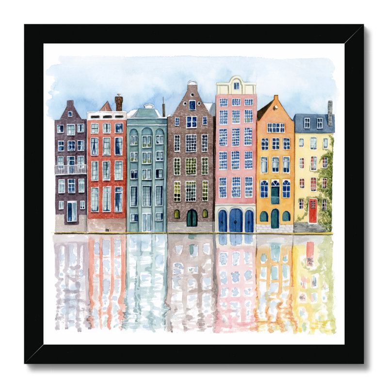 Neighborhood I by Grace Popp - Painting, 34cm H x 34cm W, Black Framed Paper Print