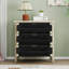 Buffet 3 tiroirs avec tablettes réglables, armoire de rangement avec tiroirs décoratifs en corde tissée à la main pour le salon de la cuisine
