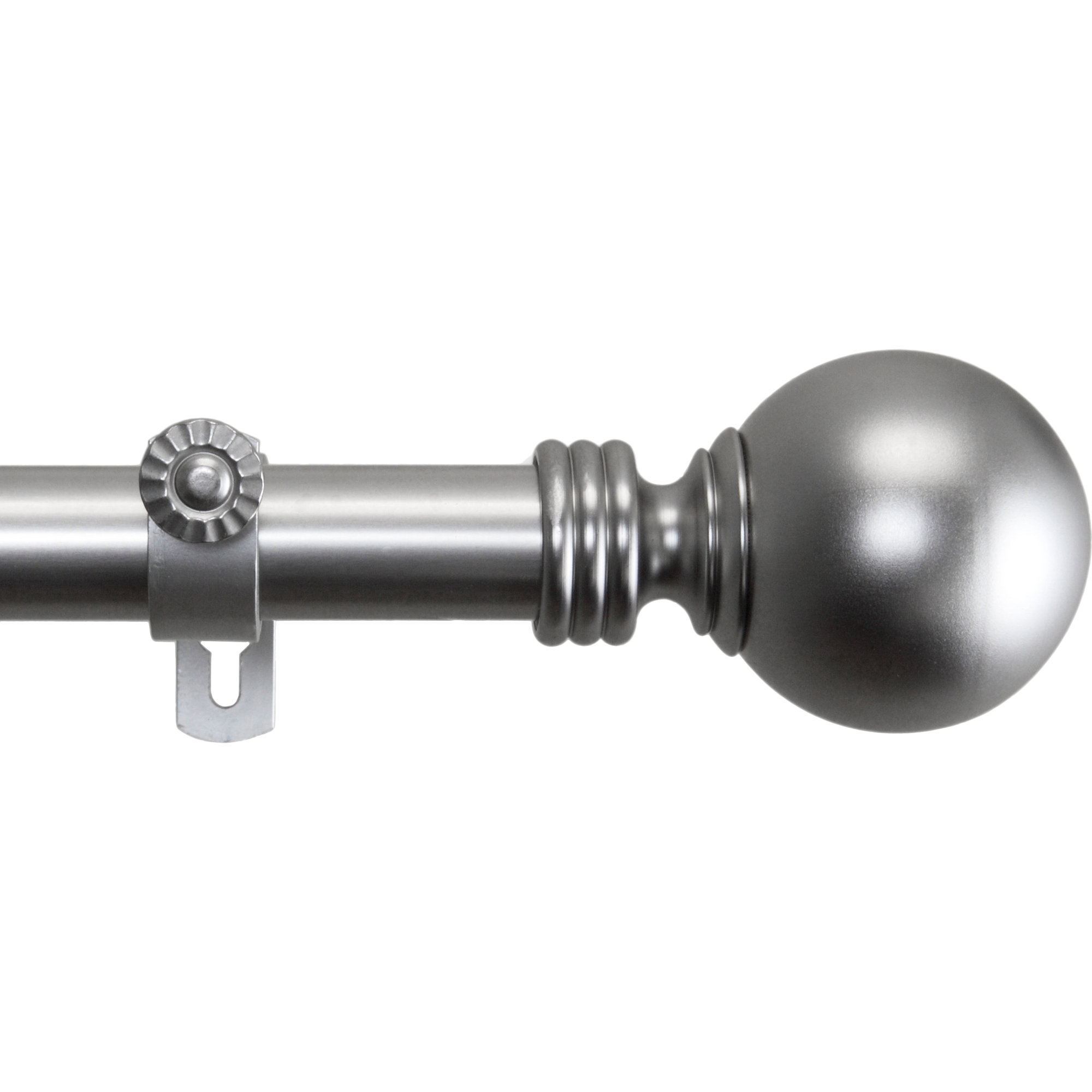 Orpha Single Curtain Rod, 66" - 120", Satin Nickel