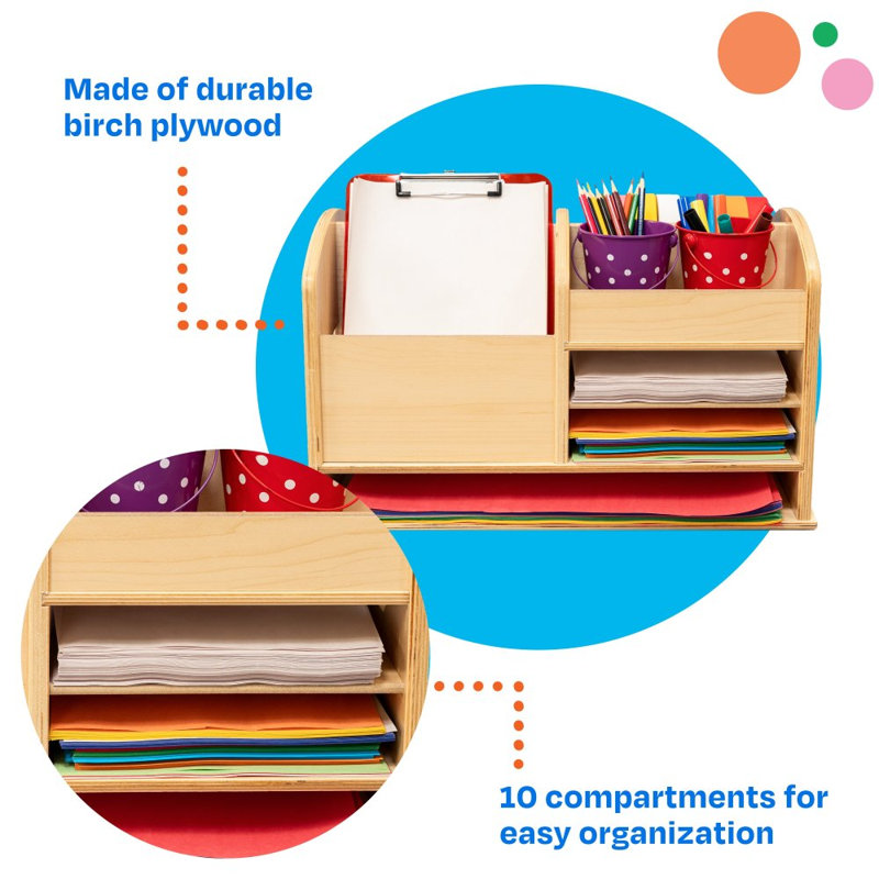 5 Compartment Manufactured Wood Cubby Bin