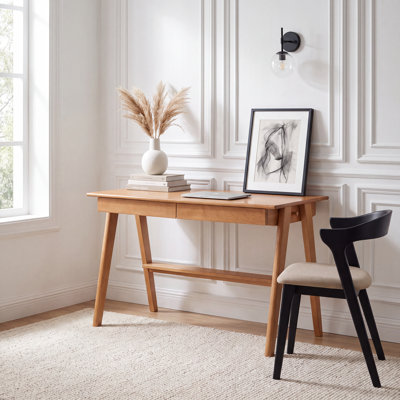 39.4"W Solid Wood Desk with Drawers