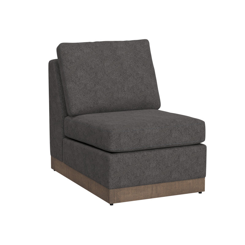 Structure et base en bois, fauteuil sans accoudoirs, Gris fer
