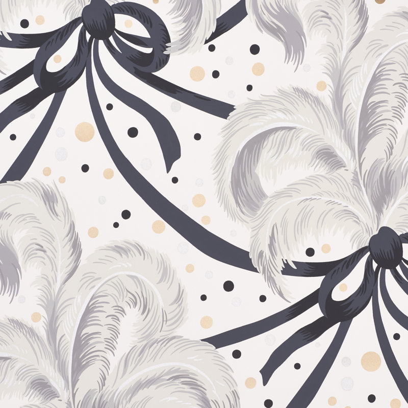 Plumes Et Rubans Wallpaper, Champagne