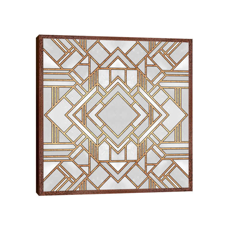 Art Deco I - Print on Canvas, Brown Framed, 93.98 cm H x 93.98 cm W