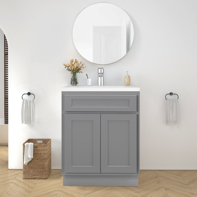 Base de meuble-lavabo simple Hibbitts 24 po seulement, Gris