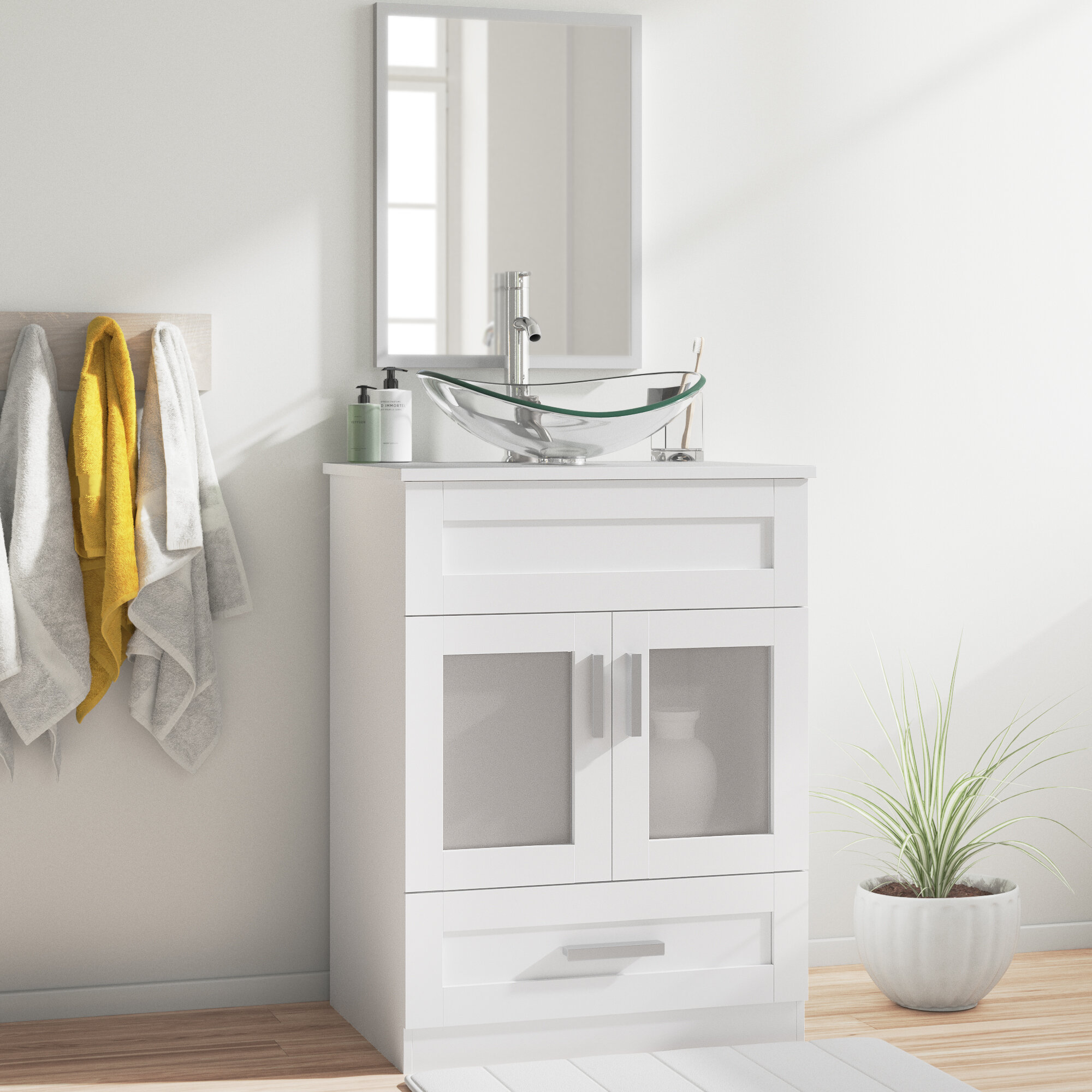 Zipcode Design™ Bevilacqua 24'' Free Standing Single Bathroom