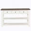Console en bois de pin massif 48 po, table d'appoint moderne avec 3 rangements