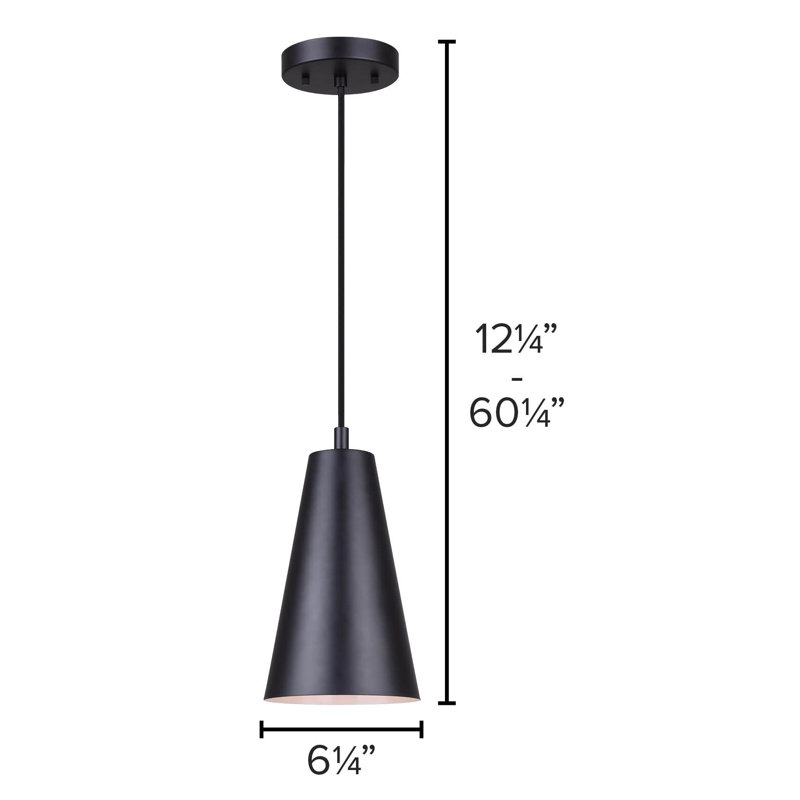 Luminaire suspendu conique à 1 lumière Orli