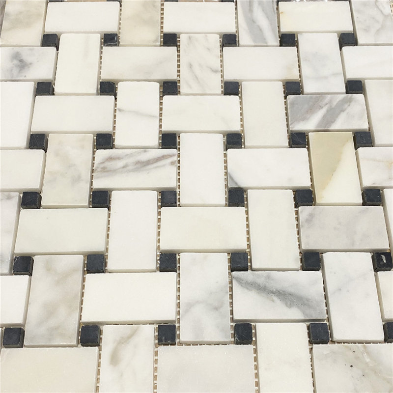 Calacatta 12" x 12" Marble Mosaic Tile, LIght Gray