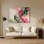 Aquarelle abstraite, art mural en métal rose 84-579338327