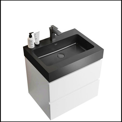 Vins 24'' Wall Mounted Single Bathroom Vanity with Ceramic Top