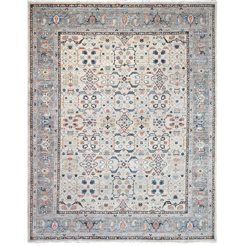 Transitional One-of-a-Kind Rectangle 9'3" X 11'7" Wool Area Rug Beige
