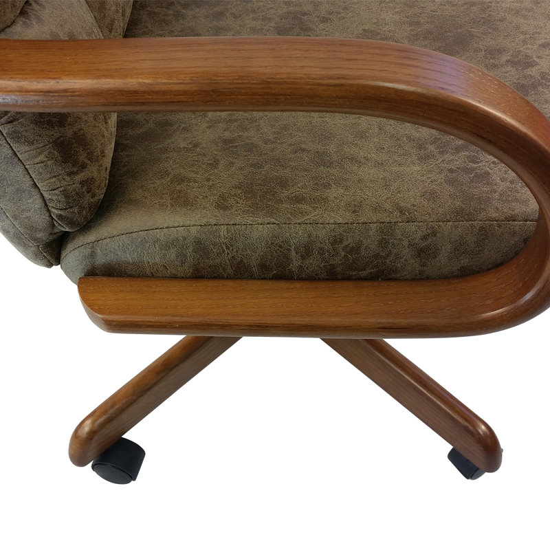 Chaise avec accoudoirs pivotante et pivotante Camile, Cuir brut