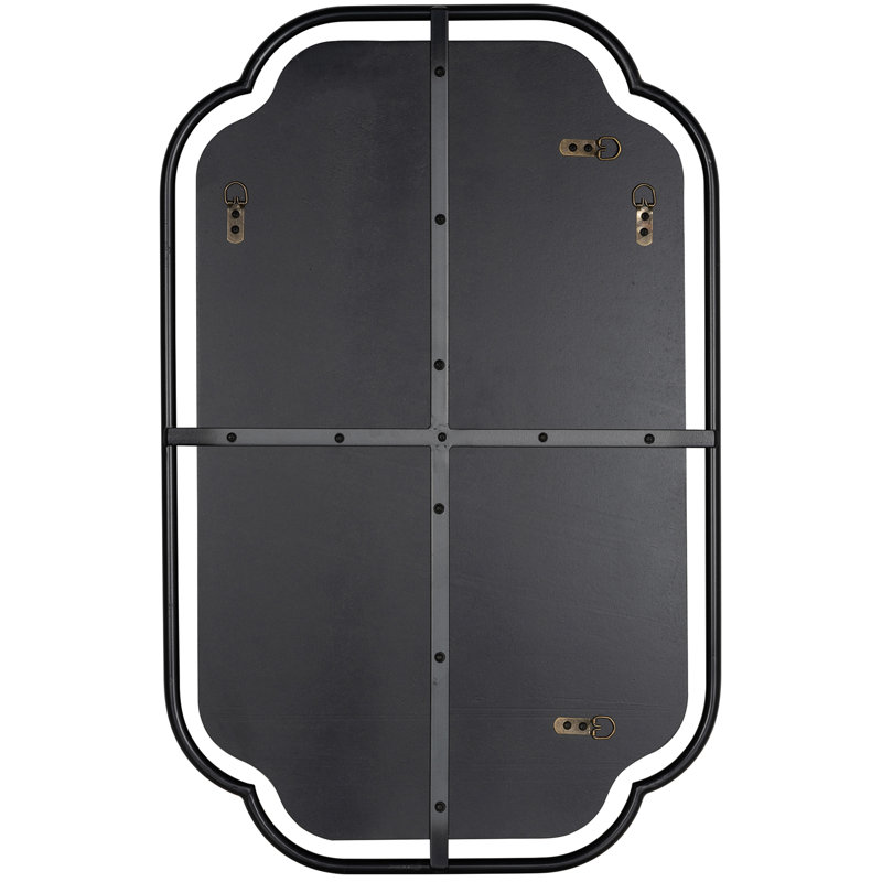 Sebastian Wall Mirorr, Matte Black, 34" H x 22.25" W